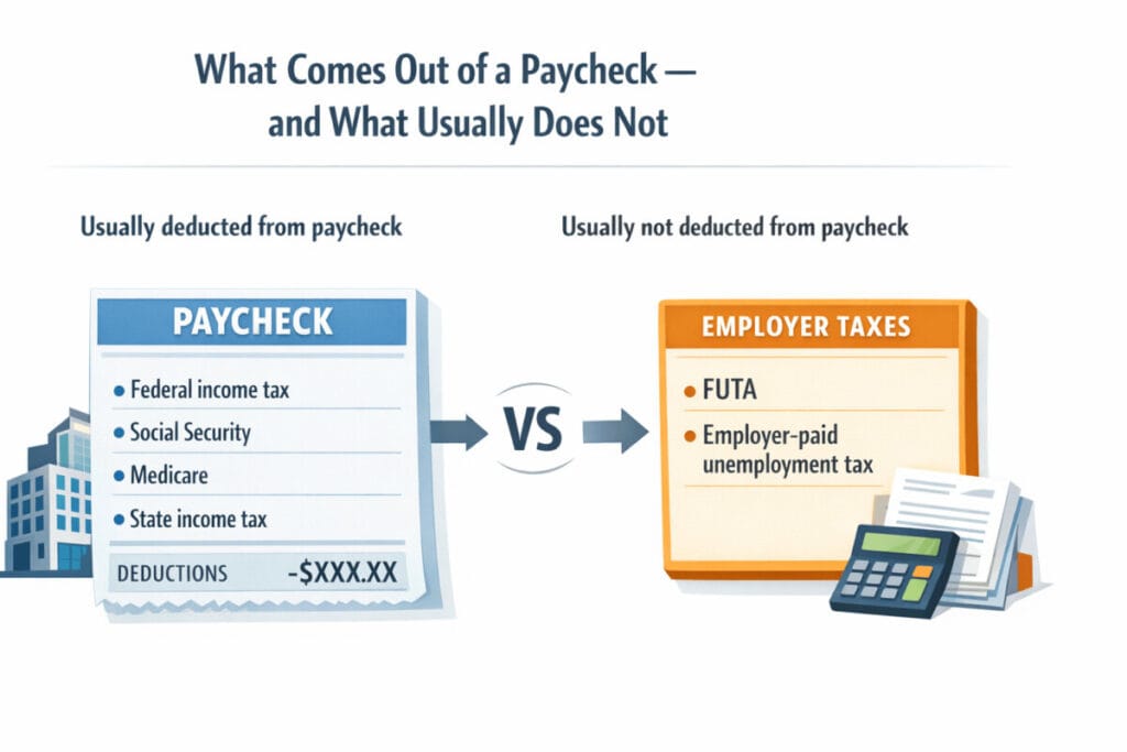  What comes out of a paycheck and what usually does not